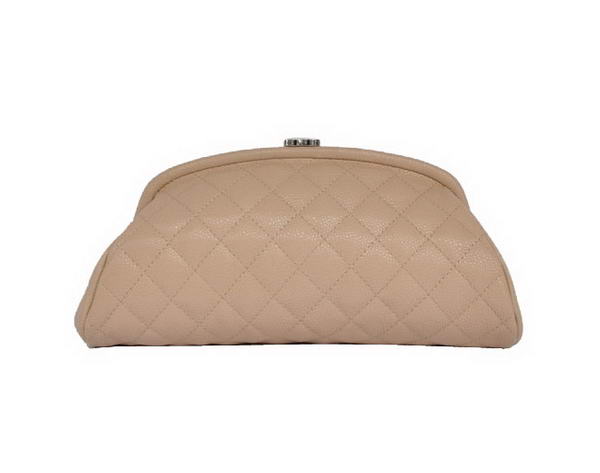Fake Chanel Mini Clutch Bag Grain Leather A35487 Apricot On Sale
